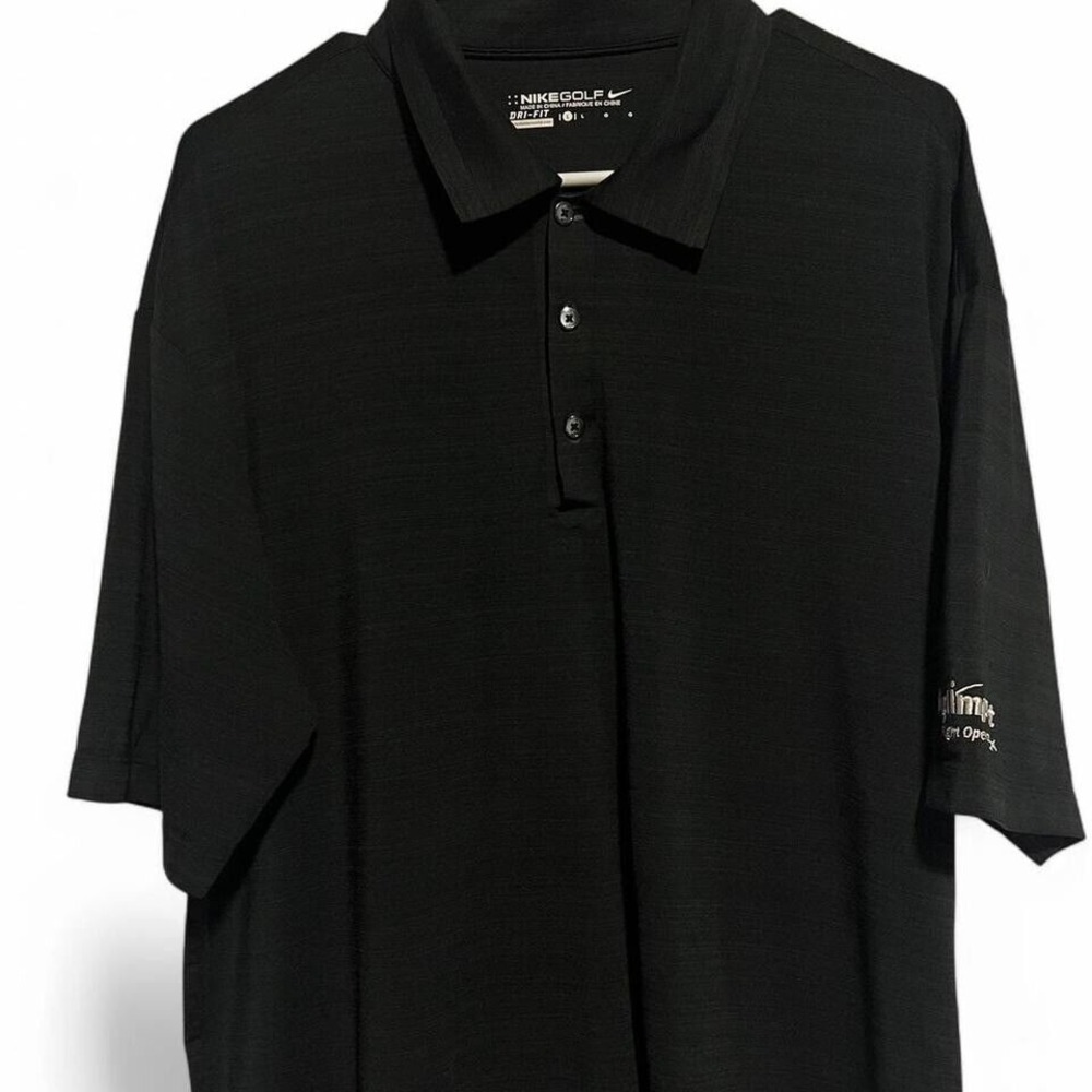 Nike Golf Dri-FIT Polo Shirt Performance Athletic Black Golfing L‎ 0101